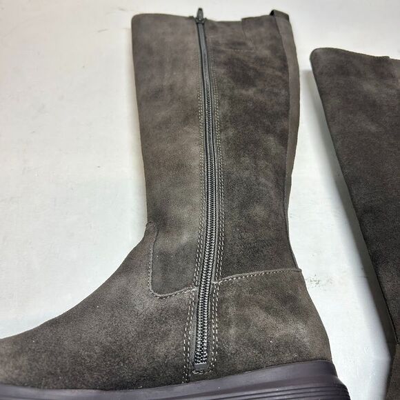 Naturalizer Womens 6.5 M Taupe Suede Torence Leather Wedge Knee Boots NIB LG0 - Picture 3 of 7